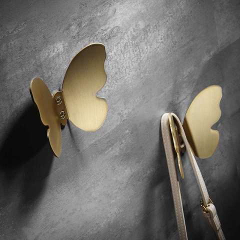 Light Luxury Brass Hook Brushed Butterfly Coat Hook Creative Design Coat and Hat Hanger Wall Decoration